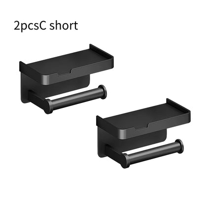 Aluminum alloy Toilet paper holder Toilet Paper Holder Wall-Mounted WC Paper Phone Holder Shelf Towel Roll shelf Accessories