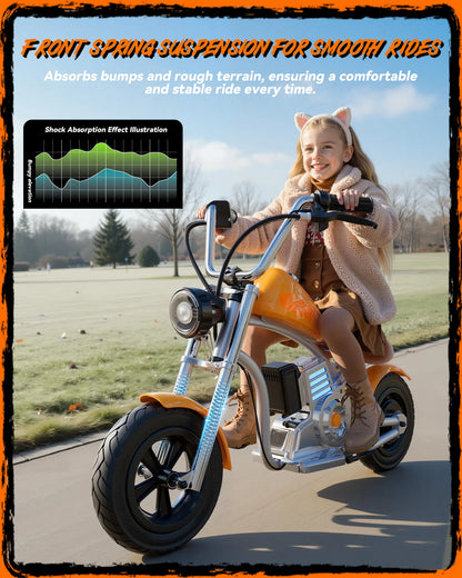 AOVOPRO Electric Bicycle Maximum Speed 10.5Ah, children's Electric Bicycle Range 9-10 Miles, 12 inch Inflatable Tires