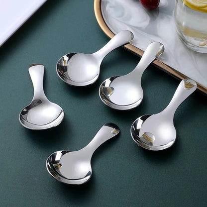 5Pcs Salt Sugar Spice Spoons Tea Coffee Scoop Mini Gold Stainless Steel Spoon Set Small Kitchen Spoon For Jars Containers