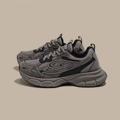Retro unky Dad Shoes Men's Summer 2026 Thick Sole Hiking Sneakers Breathable Mesh Non-slip Casual Streetwear Footwear