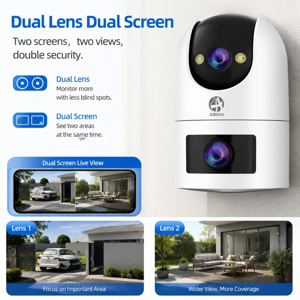 CAM720 8MP WiFi IP Camera Dual Lens Outdoor Surveillance Camera Auto Tracking Baby Monitor Night Vision 5X Zoom Indoor Cameras