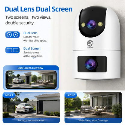 CAM720 8MP WiFi IP Camera Dual Lens Outdoor Surveillance Camera Auto Tracking Baby Monitor Night Vision 5X Zoom Indoor Cameras