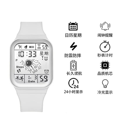 Fashion Digital Watch for Men Women Kids Spaceman Sweaterproof Sport Watches Multifunction Clock Student Electronic Wristwatch
