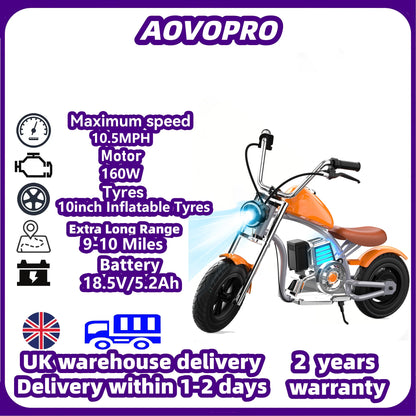 AOVOPRO Electric Bicycle Maximum Speed 10.5Ah, children's Electric Bicycle Range 9-10 Miles, 12 inch Inflatable Tires