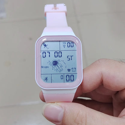 Fashion Digital Watch for Men Women Kids Spaceman Sweaterproof Sport Watches Multifunction Clock Student Electronic Wristwatch