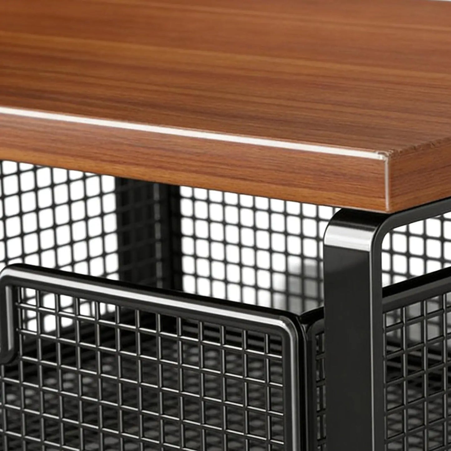 Double-Tier Printer Stand with Storage Space Saving Office Organizer Desk Printer Shelf for Home School Kitchen Counter