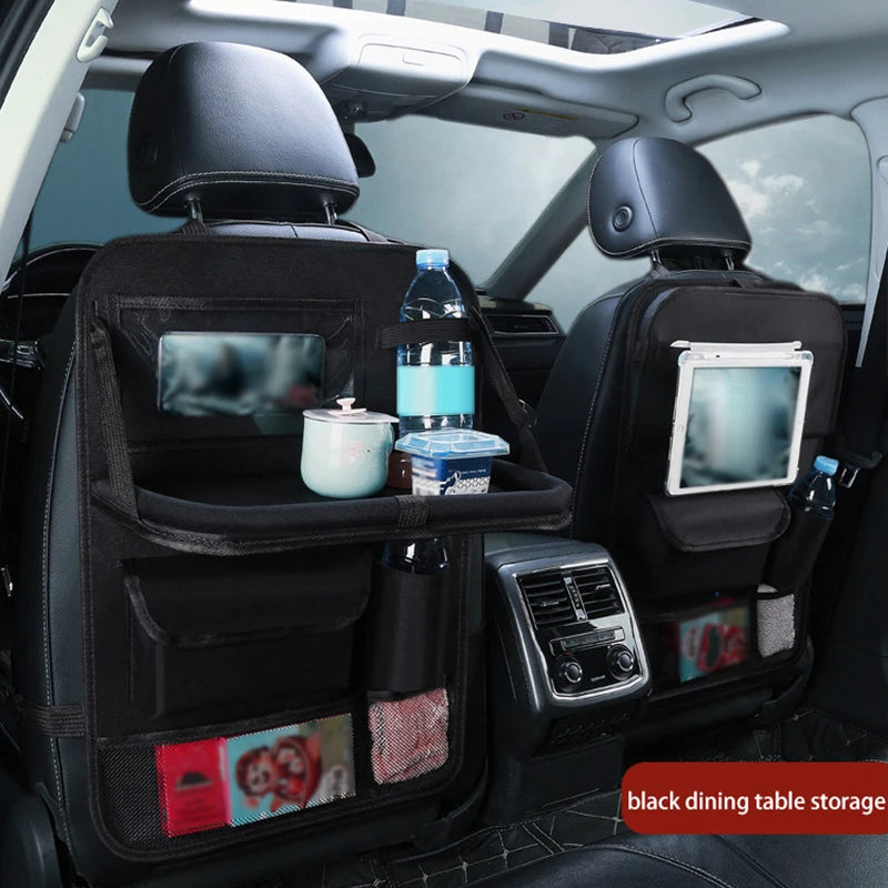 Car Back Seat Storage Holder Multi-Pocket Waterproof Organizer Large Capacit with Foldable Tray Cup/Tissue Holder Storage Pocket