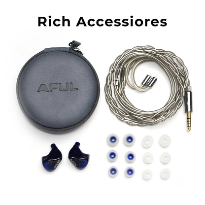HiFiGo AFUL Explorer Wired Hybrid Earphones 1DD+2BA Hybrid In-Ear Monitors 3D Printed Acoustic Tube RLC Division HiFi Earbuds