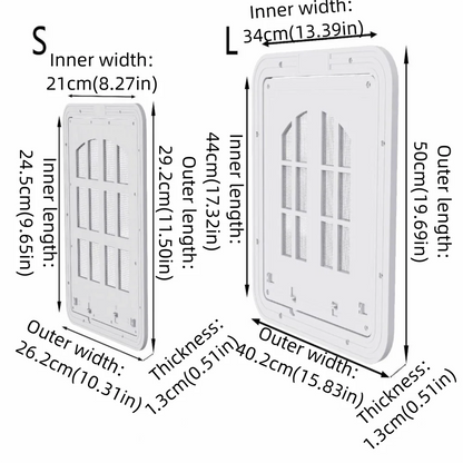 Self-Closing Dog Screen Door Magnetic Flap Reinforced Pet Lockable Screen Door 4 Entry Ways Heavy Duty Cat Door Hole