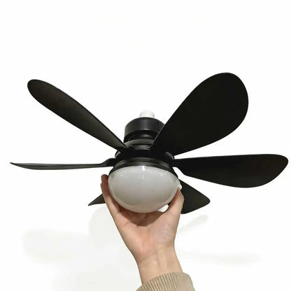 Cordless Light Socket Fan for Kitchen Bedroom Small Room LED Socket Fan Light with Remote Small Ceiling Fan with Light