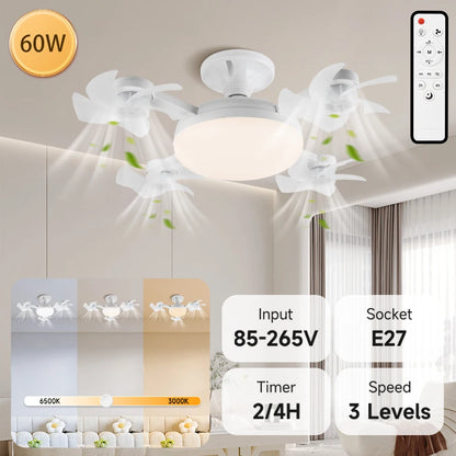 72W Ceiling Fan Ceiling Light 85-265V Ceiling Fans with Light and Remote 3 Colors Dimmable Ceiling Lamps for Living Room Bedroom