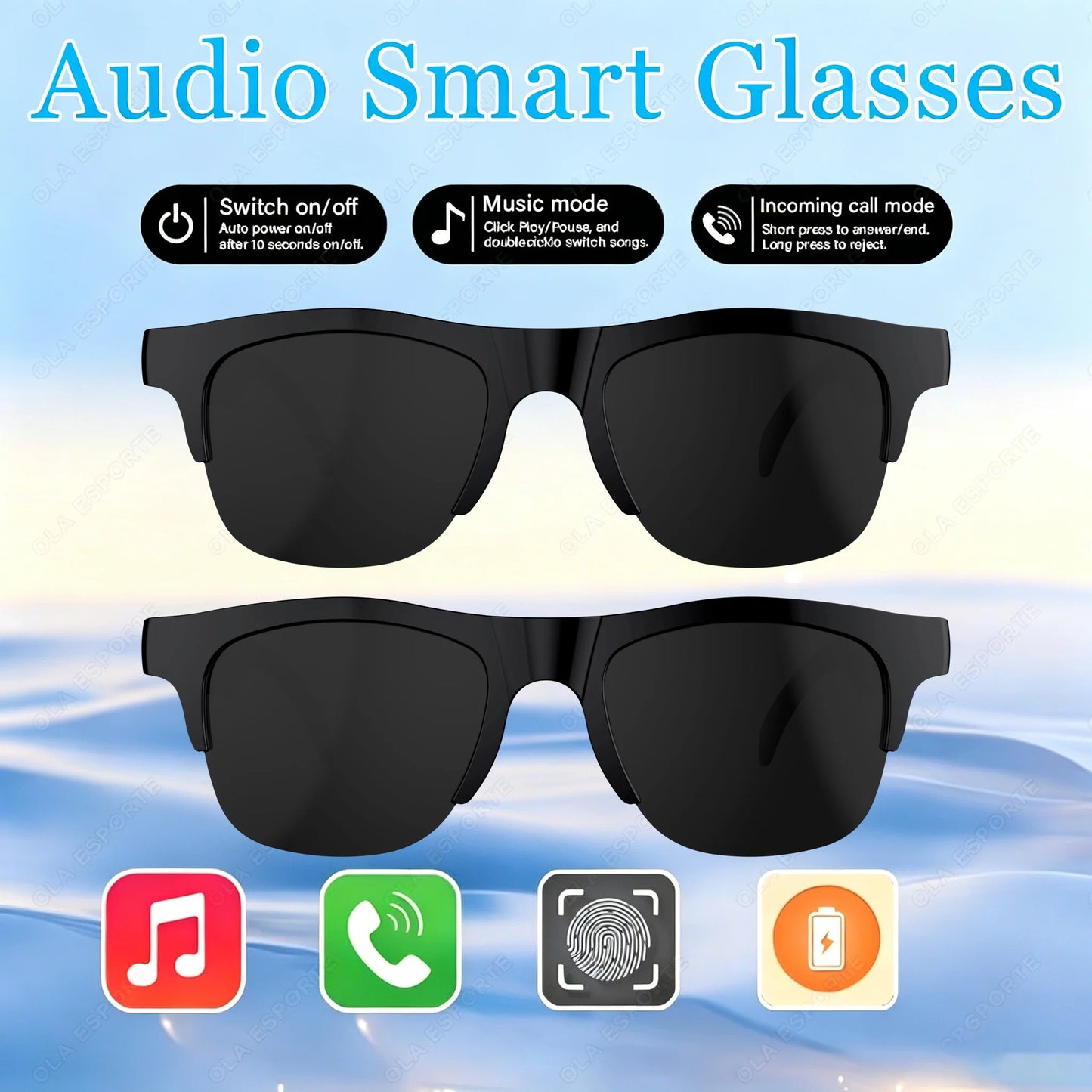 New 2026 Camera AI Smart Glasses Touch Control Photo Recording Translator Voice Assistant Music Wireless Bluetooth Sunglasses