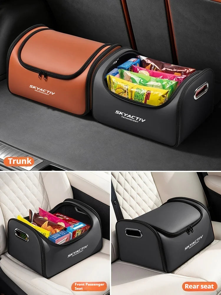 For Mazda Skyactiv Car Trunk Organizer Storage Box Seat Multifunctional Storage Bag with Built-in Pocket Auto Accessories