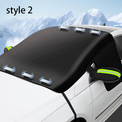 Magnetic Car Snow Cover Car Front Windscreen Cover Exterior Sunshade Snow Protection Snow Shield Half-Cover Windshield Cover