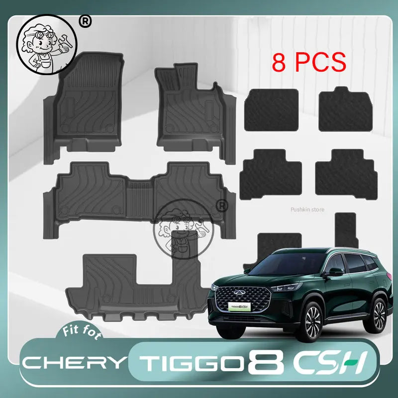 RHD For CHERY TIGGO 8 CSH 2025 2026 Car TPE Floor Mats Cargo Liners All Weather Floor Liners Trunk Mat Waterproof Pad