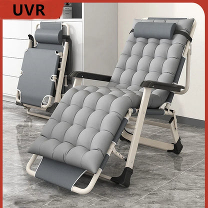 UVR Single Person Office Lunch Lounge Chair Outdoor Camping Foldable Portable Adjustable Backrest Comfortable Lounge Chair