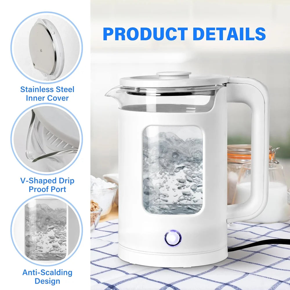 1.8L Electric Kettle 1500W Water Boiler Pot Tea Stainless Steel Kettle Auto Shut-Off Electric Kettle Home Kitchen Water Heater UK Plug