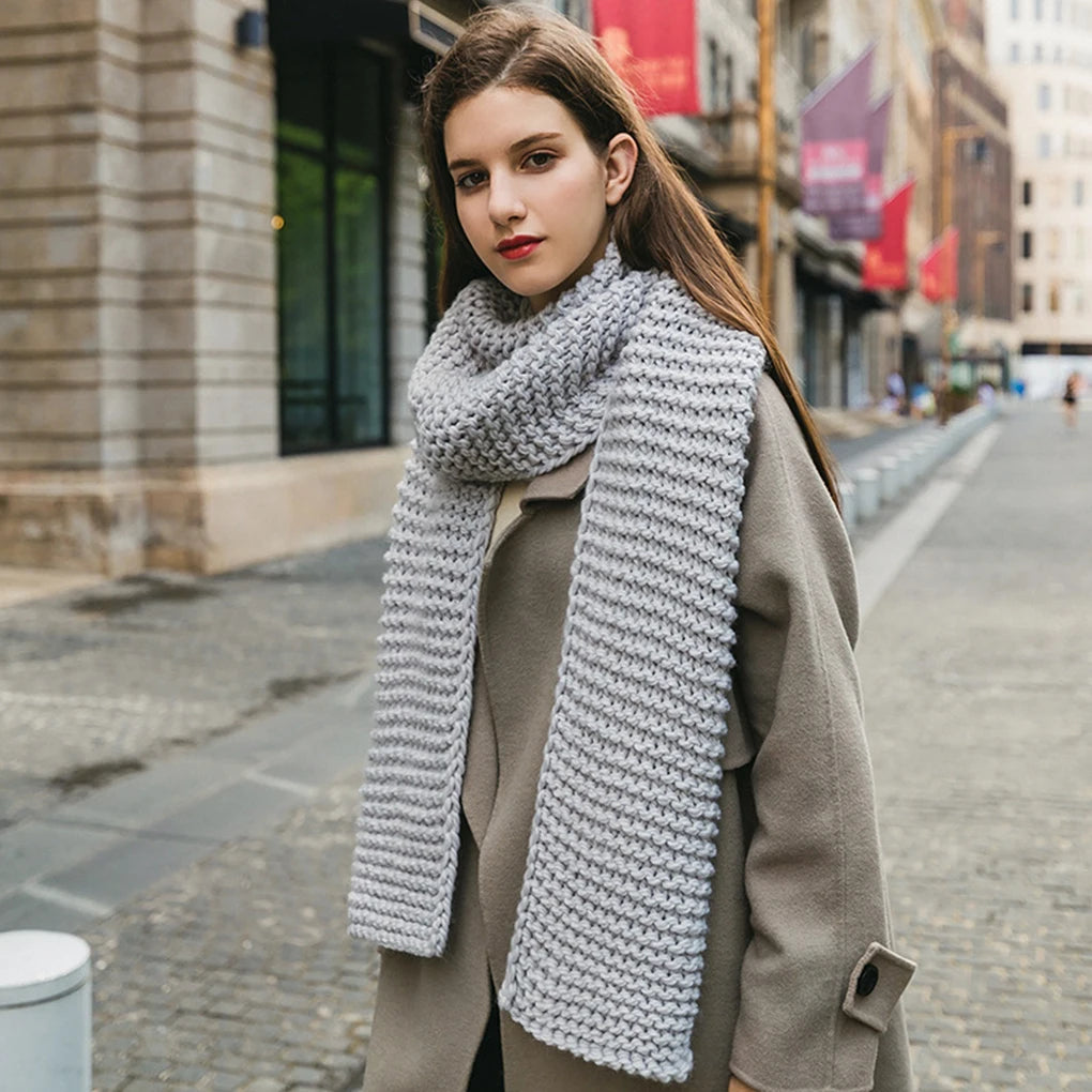 AcrylicFibers Durable And Tear-resistant Scarf For Winter Fashion Skin-friendly Scarf Female Autumn gray