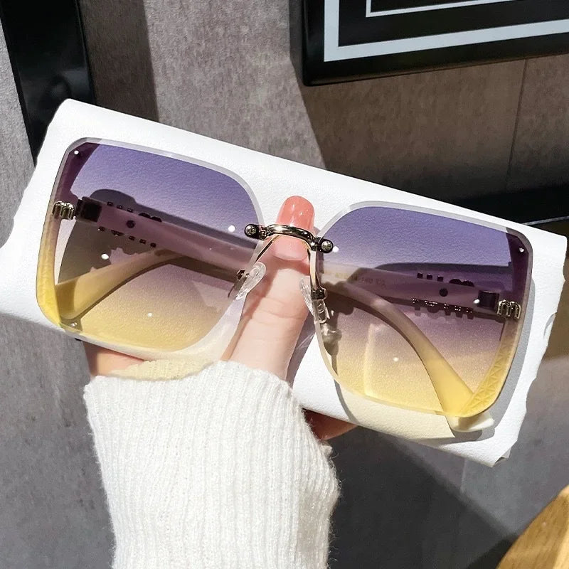 Luxury Vintage Square Sunglasses for Women – Fashion Designer UV Protection Driving Glasses