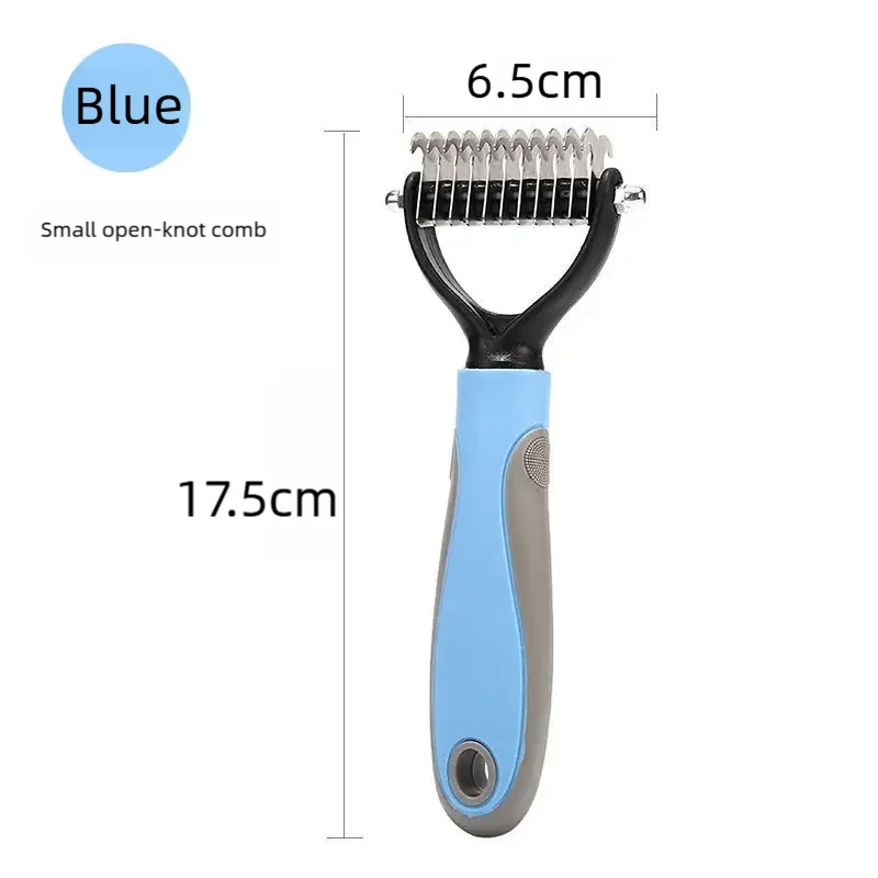 Pet Deshedding Brush Double Sided Pet Grooming Tool for Shedding and Dematting - Stainless Steel Dog Comb with Effective Results
