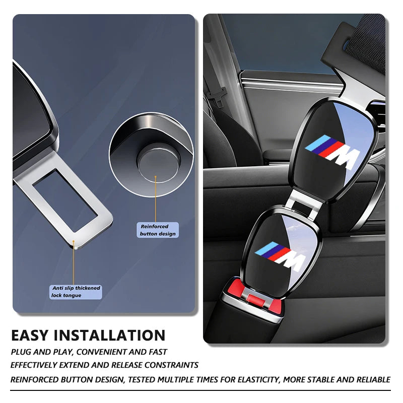 Car Seat Belt Extension Plug Lock Buckle Adjustable Extender For BMW Performance M E87 E30 E46 E28 F35 G20 E93 F20 X3 X