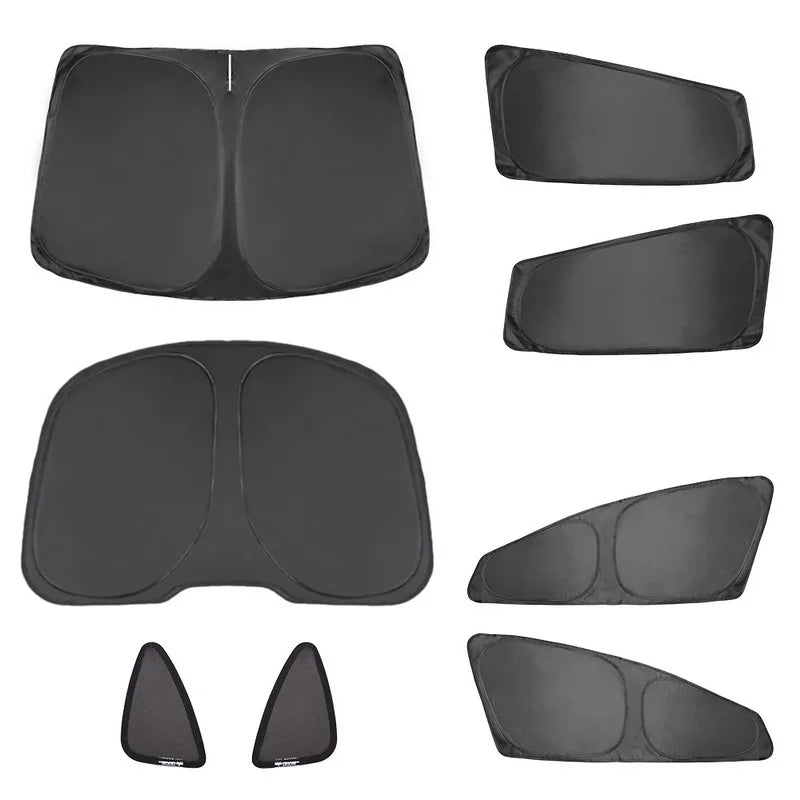 Sun Shade for Tesla Model Y Juniper 2025-2020 Car Windshield Sunshade Cover Front Side Window Privacy Blind Shading for Camping