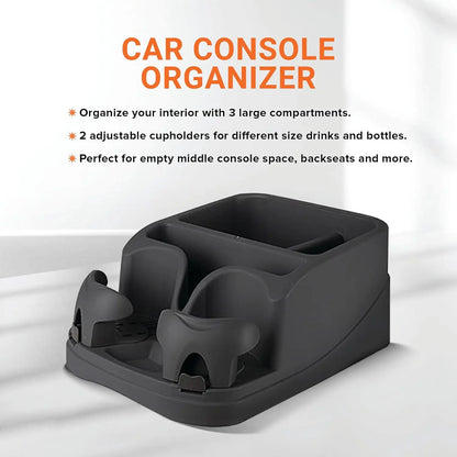 Car Console Armrest Storage Box Rack Car Crevice Seat Tray Organizer With 2 Adjustable Cup Holders For Trucks Stowing Tidying