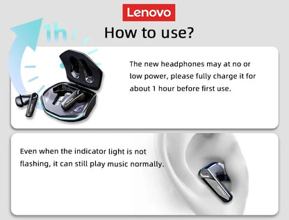 Lenovo GM2 PRO Bluetooth Headset for Game  5.3 Spoit Headset Dual Mode HD Call Noise Reduction Earbuds with Mic Music Earphories