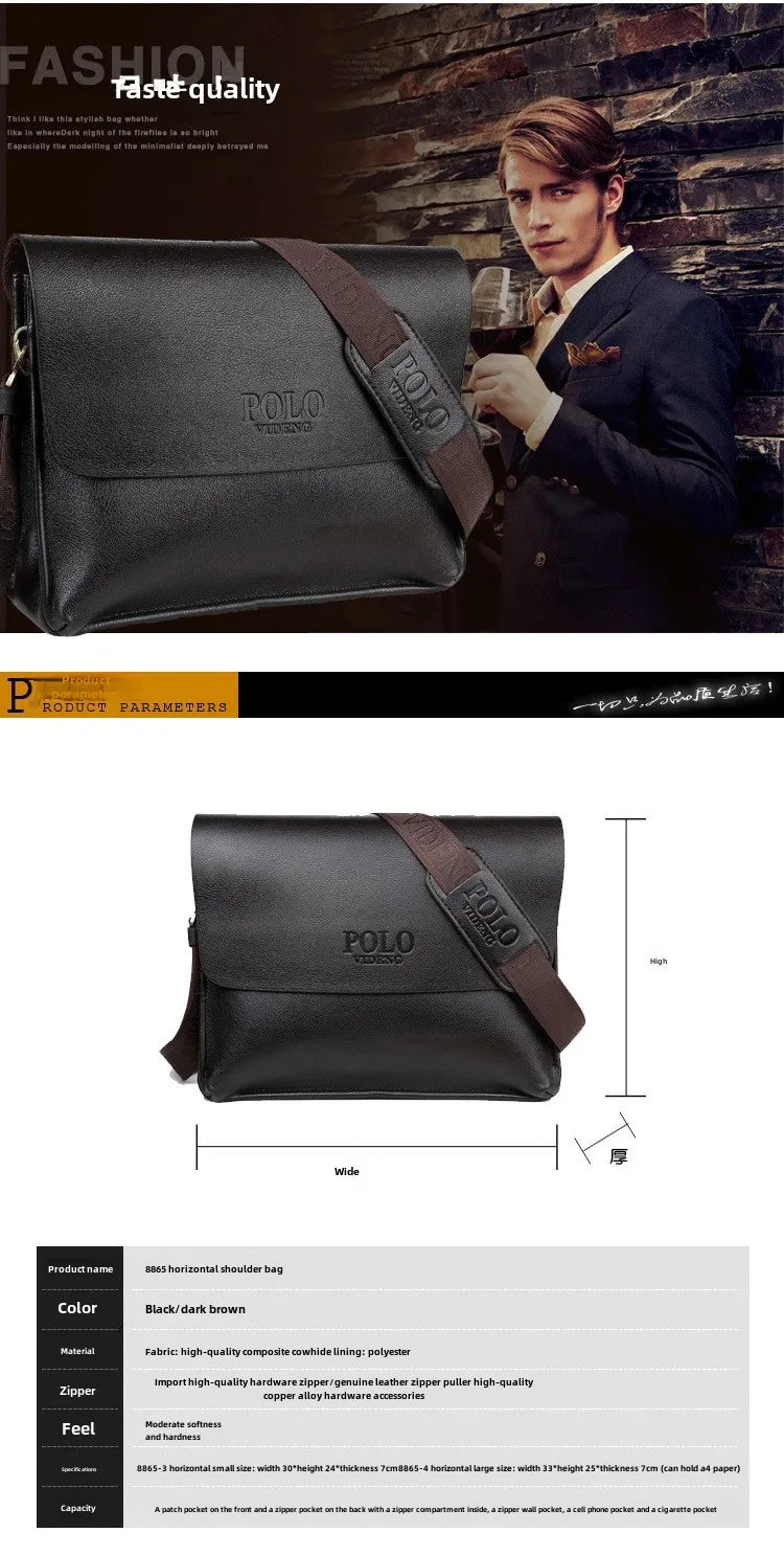 The Leisure Business Single Shoulder Bag Polo Vertical Bag Man Trend Inclined Shoulder Bag