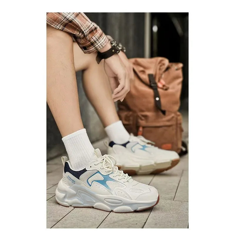 2026 Summer Men's unky Dad Sneakers Breathable Mesh Casual Shoes Thick Sole Streetwear Footwear