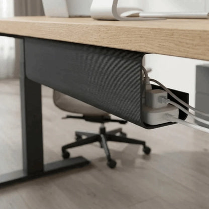 PVC Under Desk Cable Management Tray Large Capacity Easy Installation No Punch Cable Organizer Adhesive Mount Minimalist Design