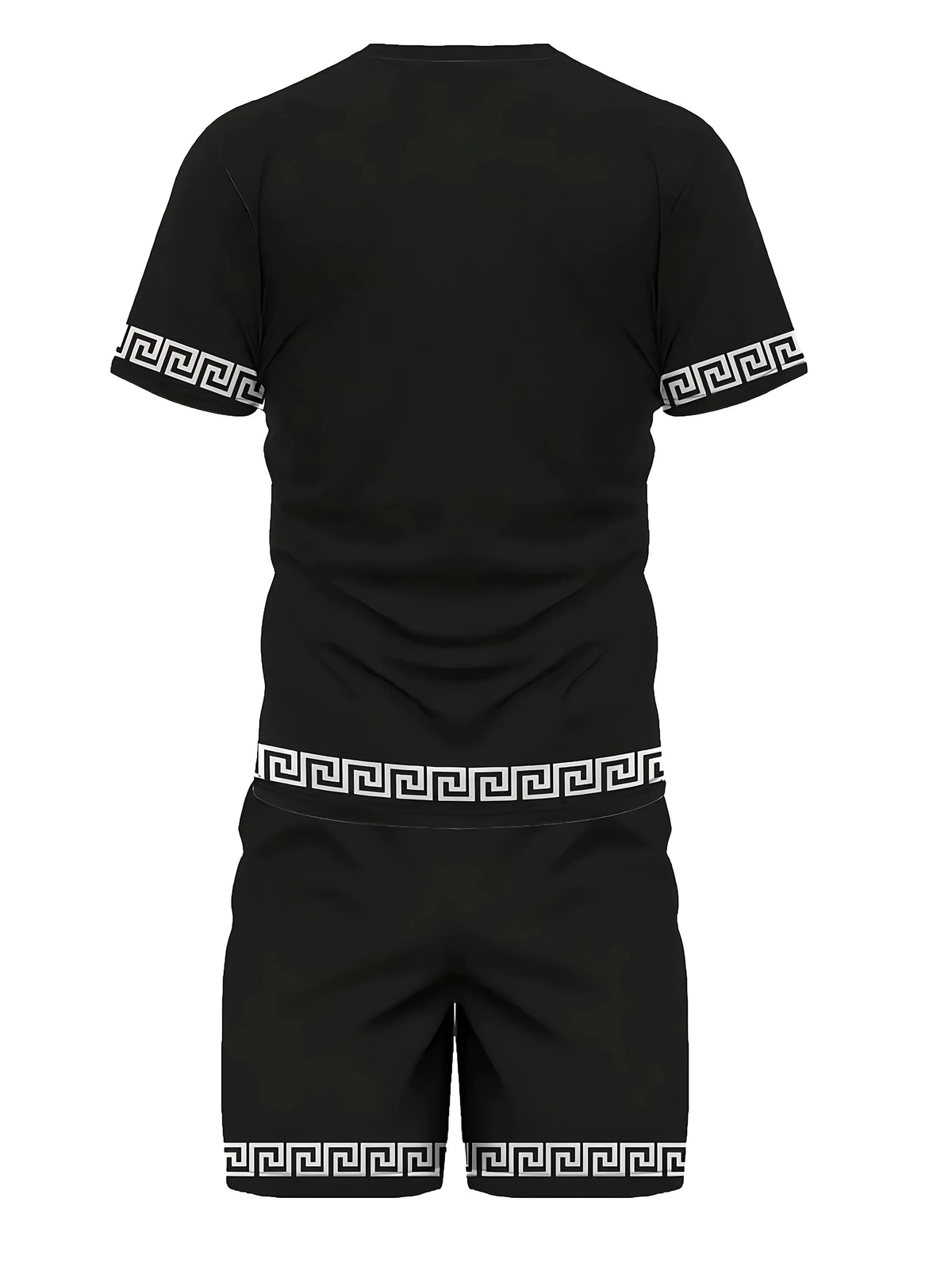 2026 Summer New Men's Short-Sleeved Set with 3D Stripes Pattern Print - Street Casual Fashion Comfortable and Soft