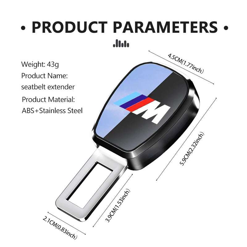 Car Seat Belt Extension Plug Lock Buckle Adjustable Extender For BMW Performance M E87 E30 E46 E28 F35 G20 E93 F20 X3 X