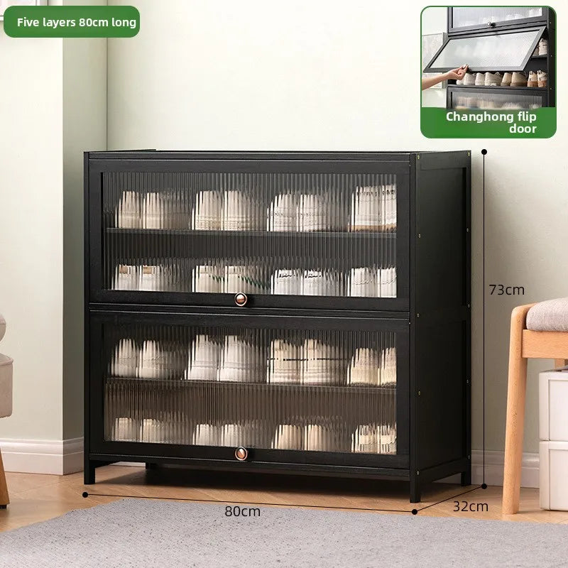 Shoe rack Multi-layer storage shelf Household simple door entry balcony Indoor large-capacity dust-proof shoe cabinet