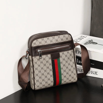 Luxury Design Men's Crossbody Bags Fashion Plaid Letter Printed Crossbody Bag Men Square Shoulder Bag Male Sling Messenger Bag