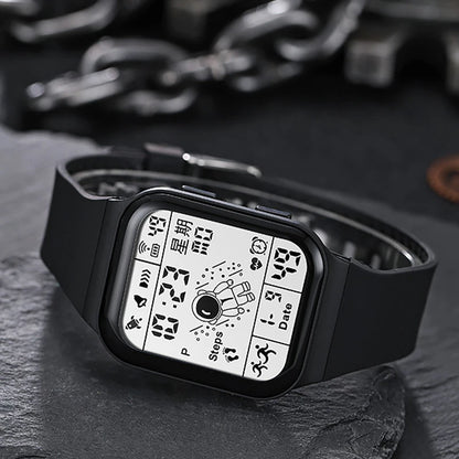 Fashion Digital Watch for Men Women Kids Spaceman Sweaterproof Sport Watches Multifunction Clock Student Electronic Wristwatch