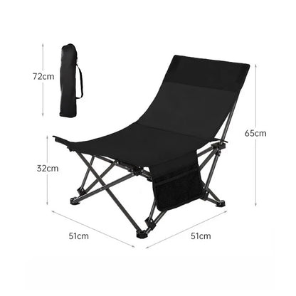 Outdoor Portable Folding Chair Camping Outing Lightweight Adjustable Recliner Fishing Leisure Chair Lunch Break Back Moon Chair