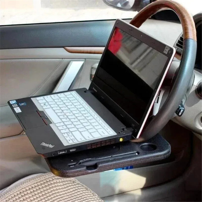 Car Universal Laptop Stand Food and Beverage Stand Desk Steering Wheel Tray Table Stand Auto Interior Accessories Storage