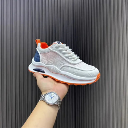 2026 New Summer Men's Ins Trendy White Mesh Footwear Breathable Thick Platform Sole Casual Daily Outdoor Sports Sneakers