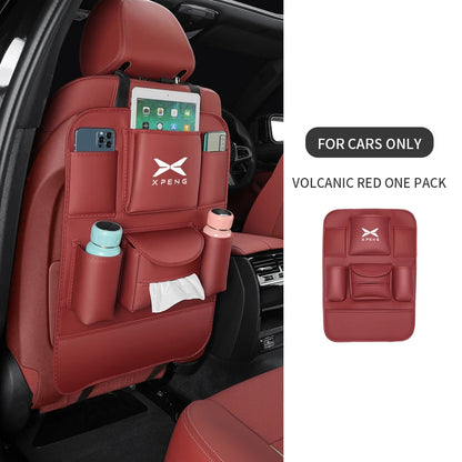 For XPeng P7 G6 G7 Car Seat Organizer Back Multi-pocket Storage Bag Rear Anti-wear Backrest Protection Anti-kick Pad Accessories