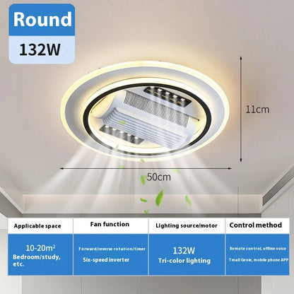 Summer living room bladeless silent fan light ceiling light modern minimalist lighting intelligent air conditioning