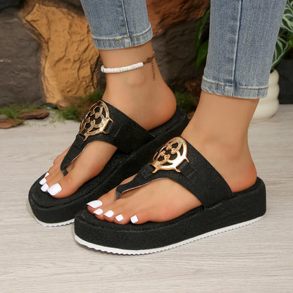 Women Platform Slippers Flat Sandals Outdoor Floral Slippers Ladies New Summer Women Shoes Beach Slides Women 2026 Flip Flops