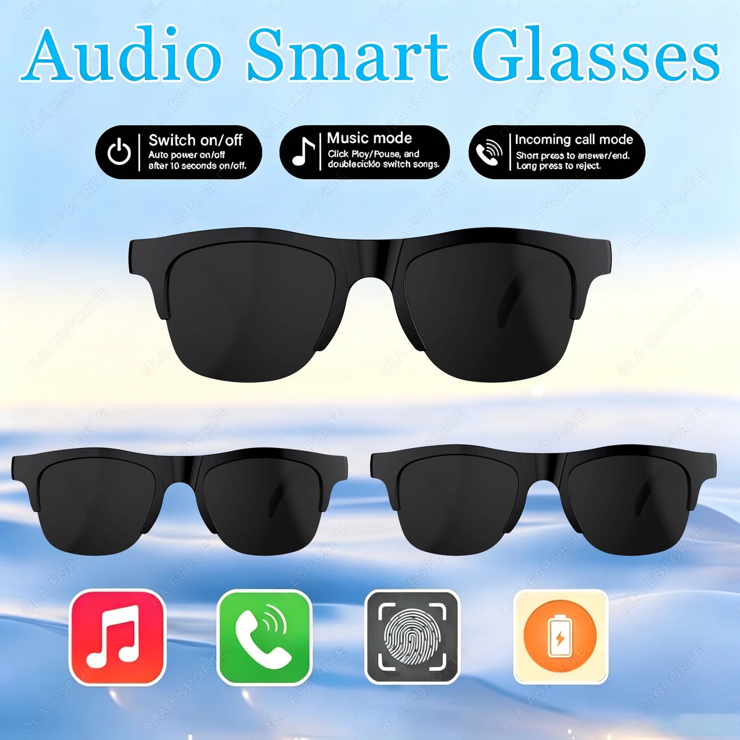 New 2026 Camera AI Smart Glasses Touch Control Photo Recording Translator Voice Assistant Music Wireless Bluetooth Sunglasses