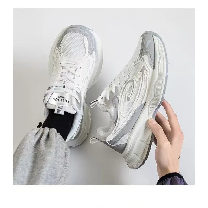 Retro unky Dad Shoes Men's Summer 2026 Thick Sole Hiking Sneakers Breathable Mesh Non-slip Casual Streetwear Footwear