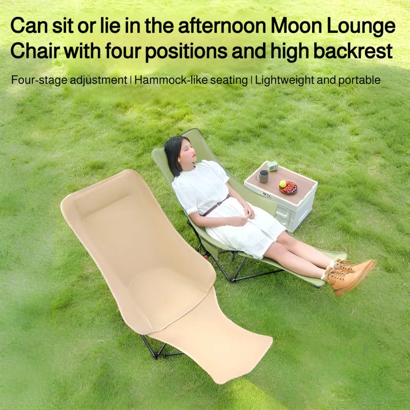 Outdoor Adjustable Folding Chair Portable Camping Chair Lying Or Sitting Balcony Chair With Footrest