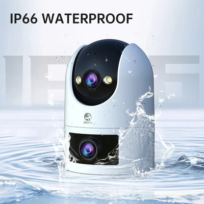 CAM720 8MP WiFi IP Camera Dual Lens Outdoor Surveillance Camera Auto Tracking Baby Monitor Night Vision 5X Zoom Indoor Cameras