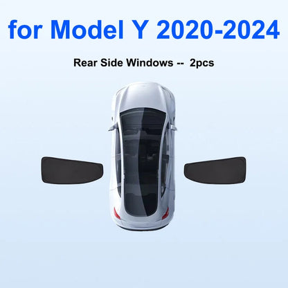 Sun Shade for Tesla Model Y Juniper 2025-2020 Car Windshield Sunshade Cover Front Side Window Privacy Blind Shading for Camping