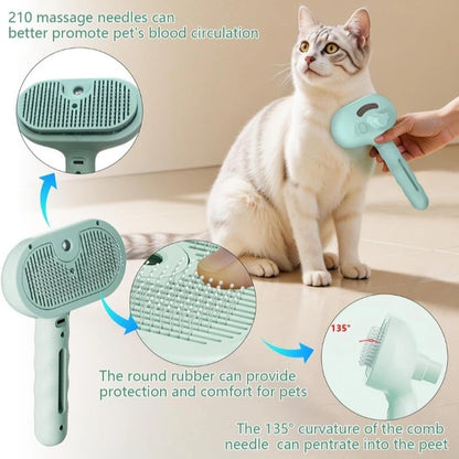 3 in 1 Cat Steam Brush Pet Spray Hair Removal Comb Cat Hair Brush Cat Brush for Shedding & Grooming for Cats Dogs Small Animals