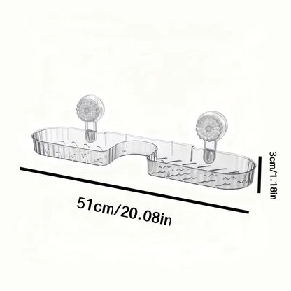 1-Piece Suction Cup Washbasin Storage Rack for Bathroom, Toilet, Mirror Front, Faucet, High Aesthetic Value, No-Drill Wall-Mounted, Universal, Available in Two Colors