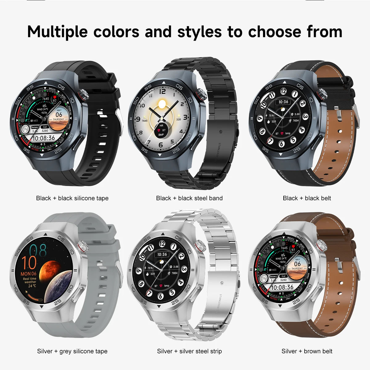2026New Luxury Mens GPS Motion Smart Watch Military Wristwatch Waterproof Compass Altimeter Man Electron Sports Business Watches